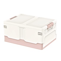 Ящик пластиковый складной белый, дно розовое, 480х360х240 мм в Орске Ящик пластиковый складной белый, дно розовое, 480х360х240 мм в Орске