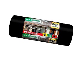 Мешки для мусора 240 л, ароматизированные, черные, в рулоне 10 шт., ПВД 45 мкм, 1300х930 мм, PREMIUM+, 24010830 в Орске Мешки для мусора 240 л, ароматизированные, черные, в рулоне 10 шт., ПВД 45 мкм, 1300х930 мм, PREMIUM+, 24010830 в Орске