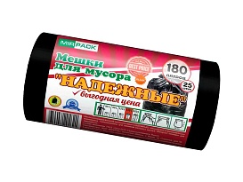 Мешки для мусора 180 л, ароматизированные, черные, в рулоне 25 шт., ПВД, 35 мкм, 1100х930 мм, НАДЕЖНЫЕ, 1802550 в Орске
