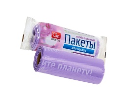 Мешки для мусора 35 л, ароматизированные, сиреневые, в рулоне 20 шт., ПНД, 12 мкм, 560х530 мм, GRIFON Полевые Цветы, 100-034 в Орске