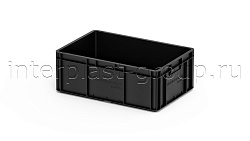 Евроконтейнер закрытые ручки/усиленное дно 600х400х220 черный