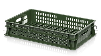Ящик (лоток) для хлеба, овощей и фруктов перфорированный зеленый в Орске