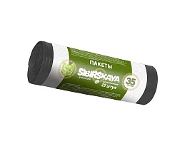 Мешки для мусора 30 л, черные, в рулоне 25 шт., ПНД, 7 мкм, 580х480 мм, SIBIRSKAYA, 101-003 S в Орске