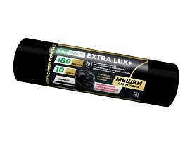 Мешки для мусора 180 л, черные, в рулоне 10 шт., ПВД, 60 мкм, 1100х930 мм, EXTRA LUX+, 1801098 в Орске