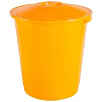 Мусорный бак с крышкой 70 л желтый 70 желтый в Орске