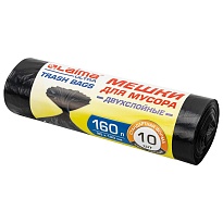Мешки для мусора 160 л, черные, в рулоне 10 шт., ПВД, 30 мкм, 1200х900 мм, LAIMA ULTRA, 607694 в Орске