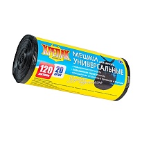 Мешки для мусора 120 л, черные, в рулоне 20 шт., ПНД, 15 мкм, 1100х700 мм, Крепак, 4607075710207 в Орске Мешки для мусора 120 л, черные, в рулоне 20 шт., ПНД, 15 мкм, 1100х700 мм, Крепак, 4607075710207 в Орске