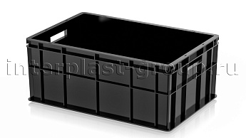 Ящик для молока, мяса, овощей и фруктов сплошной усиленный черный в Орске