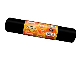 Мешки для мусора 180 л, ароматизированные, черные, в рулоне 10 шт., ПВД, 80 мкм, 1100х930 мм, EXPORT, exp18010142 в Орске
