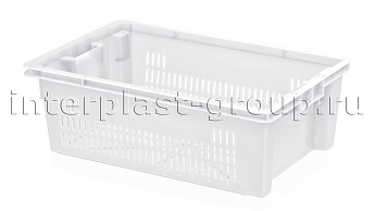 Ящик универсальный для овощей, фруктов и хлеба перфорированный белый в Орске
