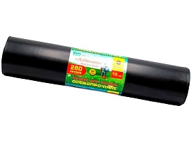 Мешки для мусора 280 л, ароматизированные, черные, в рулоне 10 шт., ПВД 110 мкм, 1400х930 мм, Добрыня, Dob28010black в Орске