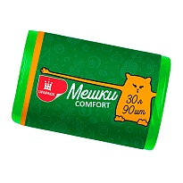 Мешки для мусора 30 л, зеленые, в рулоне 90 шт., ПНД, 6 мкм, 560х480 мм, Comfort, М4268 в Орске