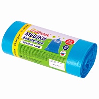 Мешки для мусора 35 л, синие, в рулоне 30 шт., ПНД, 10 мкм, 600х500 мм, Любаша, 608091 в Орске Мешки для мусора 35 л, синие, в рулоне 30 шт., ПНД, 10 мкм, 600х500 мм, Любаша, 608091 в Орске