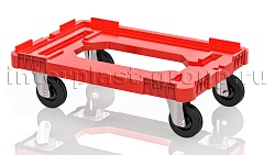Тележка пластиковая с отверстием без тормозов красная