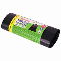 ММешки для мусора 60 л, черные, в рулоне 20 шт., ПНД, 8 мкм, 650х580 мм, Любаша, 608092 в Орске ММешки для мусора 60 л, черные, в рулоне 20 шт., ПНД, 8 мкм, 650х580 мм, Любаша, 608092 в Орске