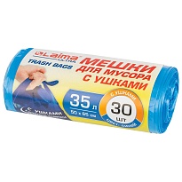 Мешки для мусора 35 л, с ушками, синие, в рулоне 30 шт., ПНД, 11 мкм, 650х500 мм, LAIMA ULTRA, 607684 в Орске Мешки для мусора 35 л, с ушками, синие, в рулоне 30 шт., ПНД, 11 мкм, 650х500 мм, LAIMA ULTRA, 607684 в Орске