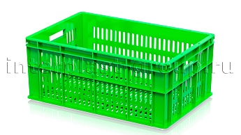 Ящик для молока, мяса, овощей и фруктов большая перфорация дно перфорированное светло-зеленый в Орске Ящик для молока, мяса, овощей и фруктов большая перфорация дно перфорированное светло-зеленый в Орске