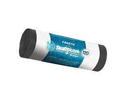 Мешки для мусора 120 л, черные, в рулоне 10 шт., ПНД, 14 мкм, 1100х700 мм, SIBIRSKAYA, 101-008 S в Орске