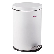 Ведро-контейнер для мусора (урна) с педалью LAIMA Classic, 12 л, белое, глянцевое, металл, со съемным внутренним ведром в Орске