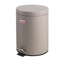 Ведро-контейнер для мусора (урна) с педалью LAIMA Classic, 5 л, серое, матовое, металл, со съемным внутренним ведром в Орске