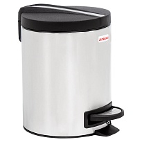 Ведро-контейнер для мусора (урна) с педалью LAIMA Modern, 5 л, матовое, нержавеющая сталь в Орске