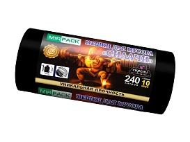 Мешки для мусора 240 л, ароматизированные, черные, в рулоне 10 шт., ПВД 40 мкм, 1500х1100 мм, СИЛАЧИ, sil24011110 в Орске