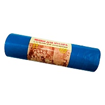 Мешки для мусора 100 л, с завязками, синие, в рулоне 10 шт., ПВД, 40 мкм, 840х670 мм, Концепция Быта Vitalux, 604933 в Орске